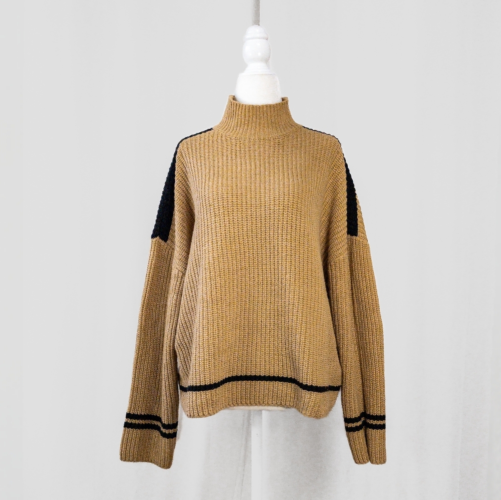 Sanctuary Tan Mock Neck Sweater